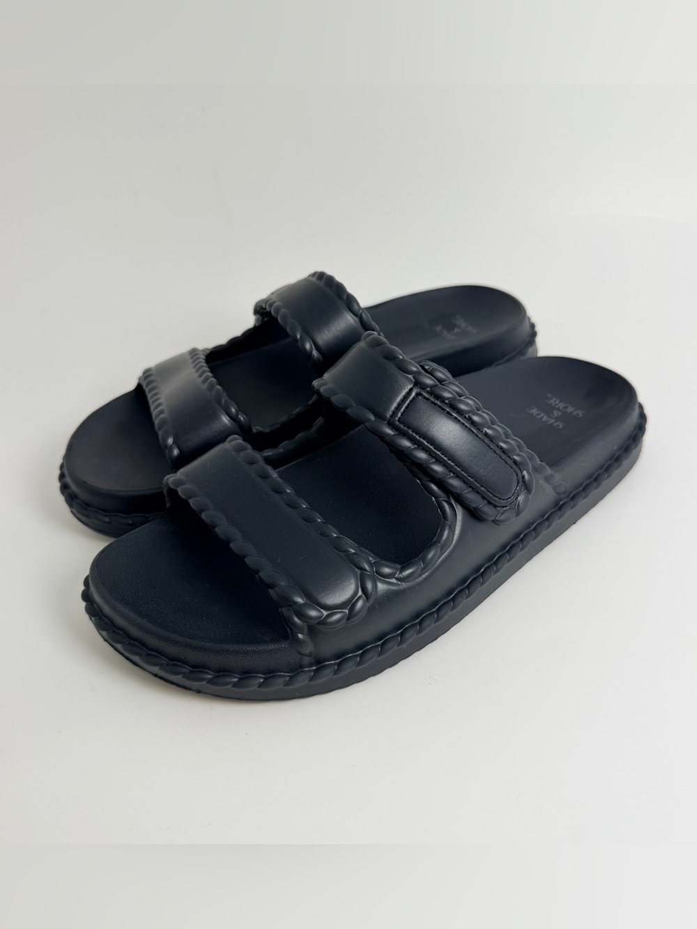 Shade & Shore Navy Double-Strap Kids Slide Sandals